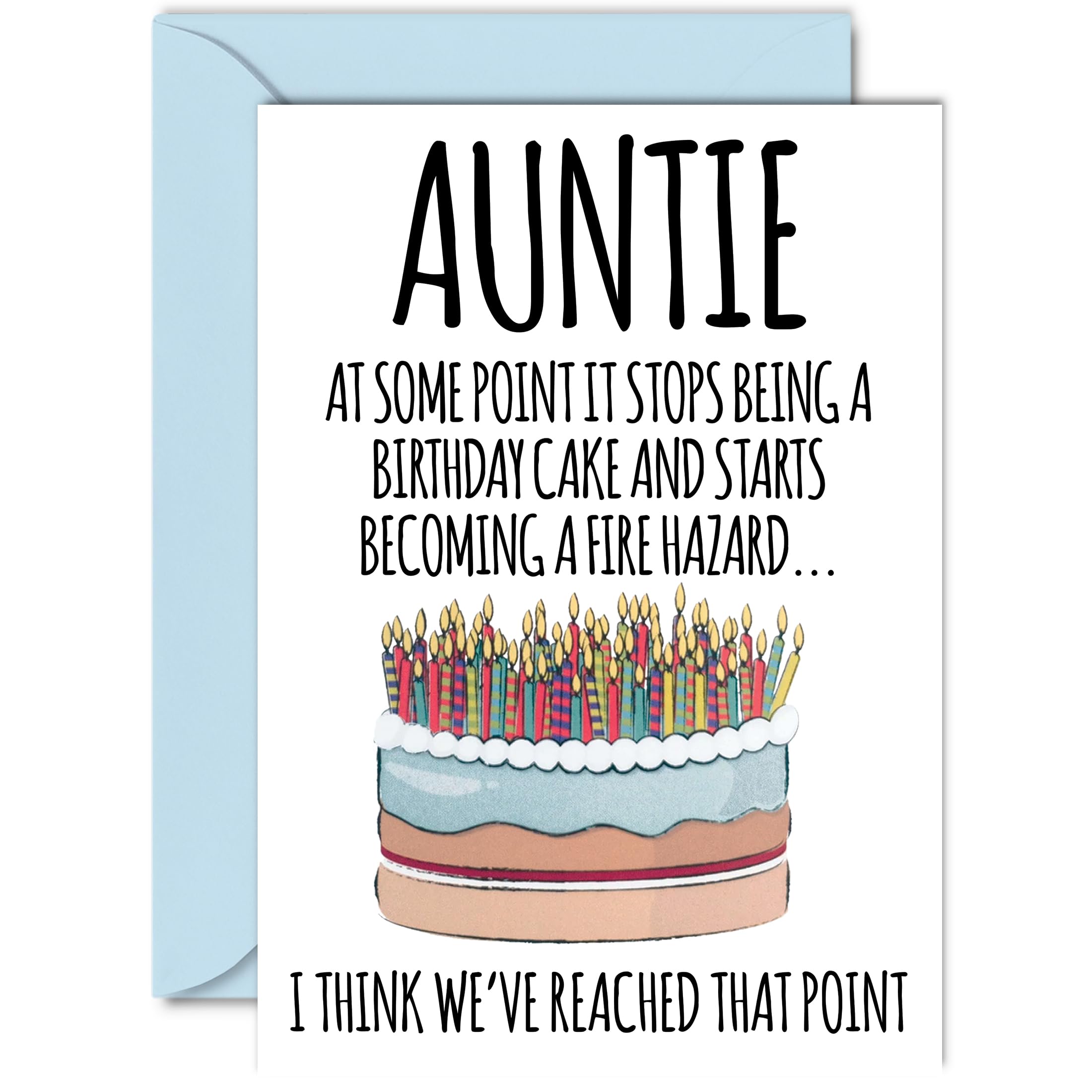 Funny Birthday Cards for Auntie - Fire Hazard - Joke Rude Birthday Card for Aunt from Nephew Niece, Humour 60th 70th Bday A5 Aunty Greeting Cards