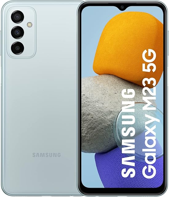 Samsung Galaxy M23 5G Mobile Phone SIM Free Android Smartphone 4GB RAM 128GB Storage Light Blue [Amazon Exclusive]