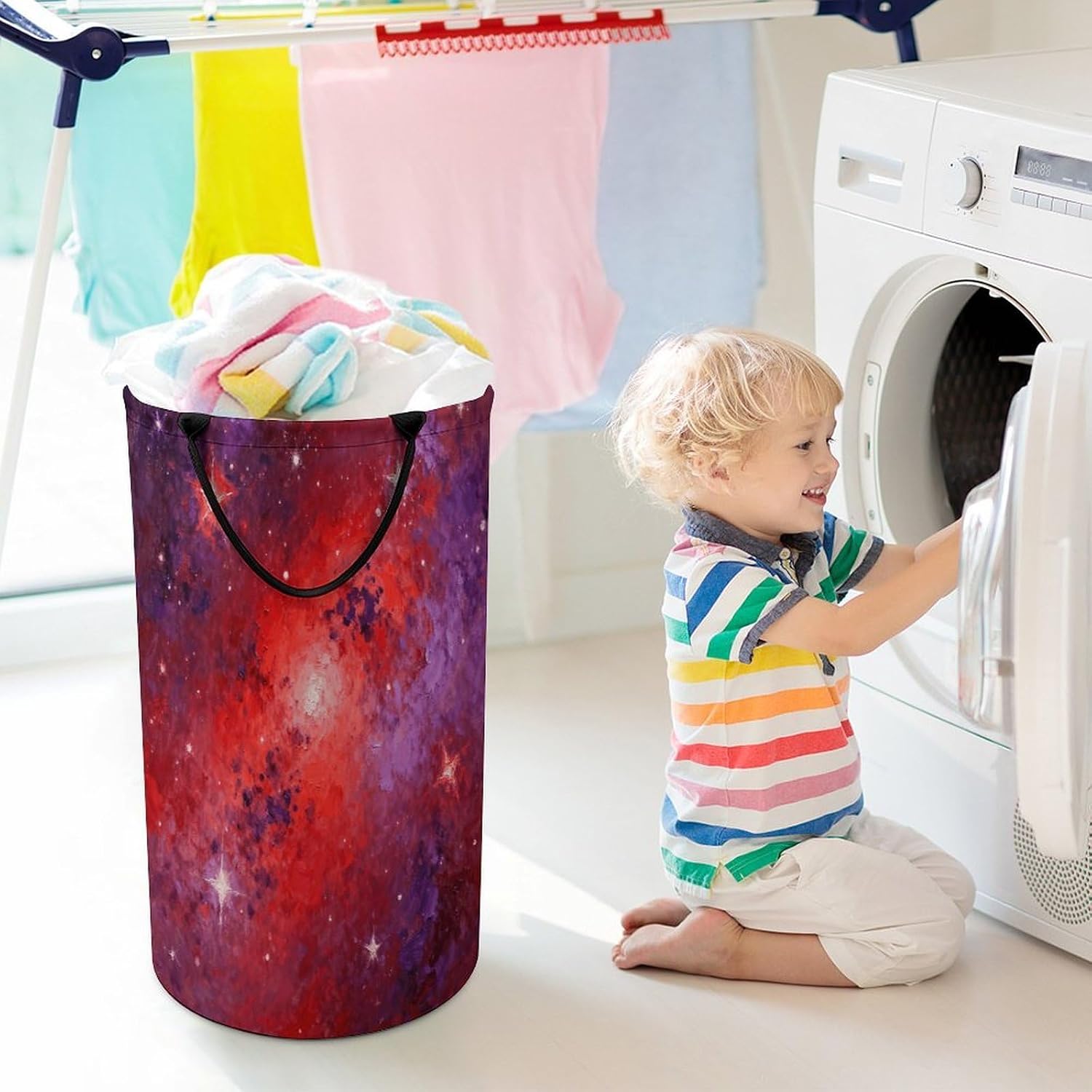 Dirty Clothes Basket Extra Large 110l Open Top Laundry Hamper With Portable Carry Handles, Foldable Waterproof Clothes Basket Spacious Laundry Bag For Bedroom Bathroom Laundry Room Dorm