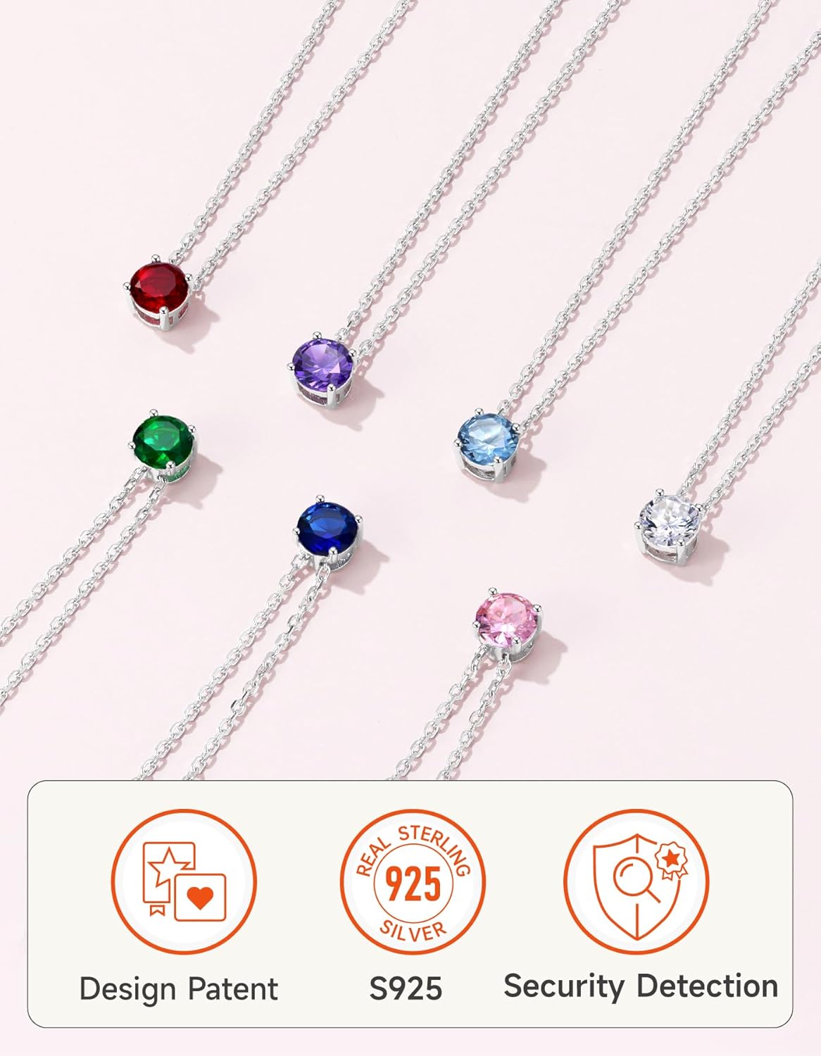 14K Gold Plated Crystal Solitaire 1.0 Carat(6.5mm) Birthstone Pendant Cubic Zirconia Necklace, Dainty Sterling Silver Necklace for Women, Birthday Mother's Day Gifts - Image 5