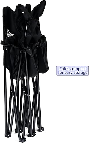 Miniatura 4 de Trademark Innovations Silla de campamento de malla con marco de acero estilo biplaza, doble, color negro