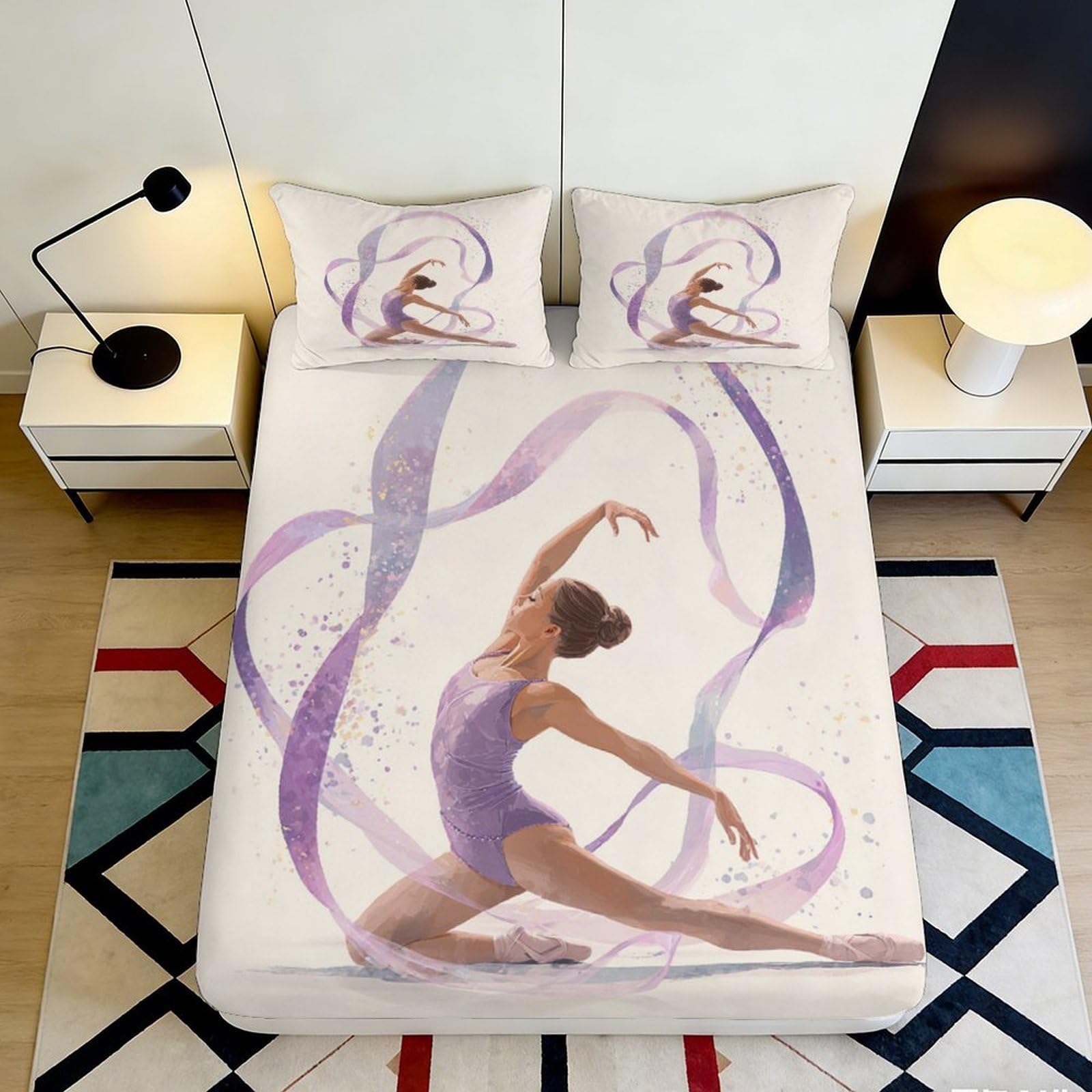 3D Printed Fantasy Angel Wings Fitted Sheet Microfiber Deep Pocket Non-Slip for Adults Bedroom Bedding Fantasy Angel Mattress Fitted Cover 90x200x25cm
