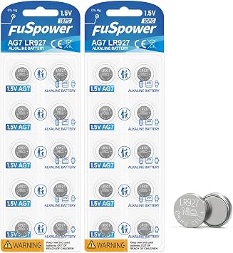 395 Watch Battery 1.5V SR927sw Silver Oxide Button 20 Pack - LR927 Alkaline Coin Cell for Calculator Toy - Fathers Day Hearing Aids Graduation Laser Pointers
