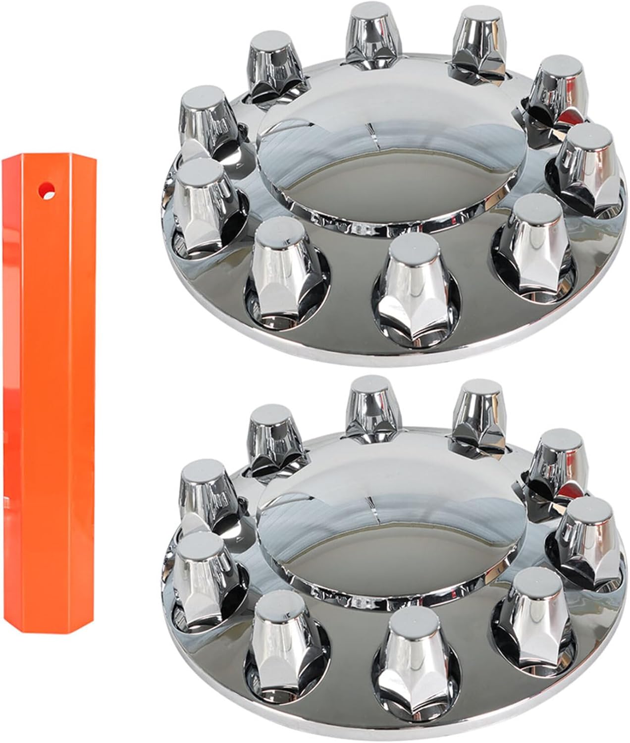 1-Pair Chrome Front Wheel Covers Hub Axle Semi Plastic ABS Pair 33mm Nut Covers