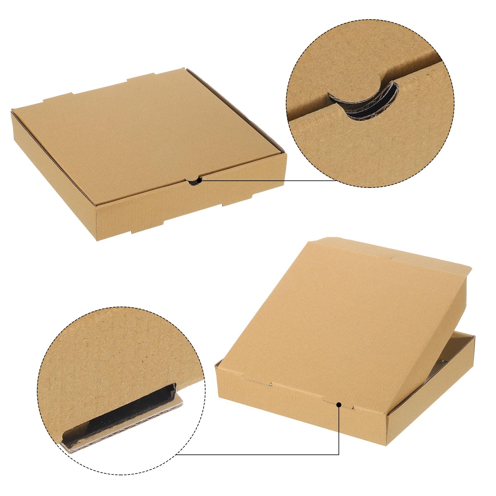 QUARKZMAN Scatola Per Pizza, 10 Pezzi 11x11 Pollici - Contenitore Quadrato Per Pizza In Alluminio Per Torte Biscotto Feste Di, Anti-Grassi E Impermeabile (Marrone)
