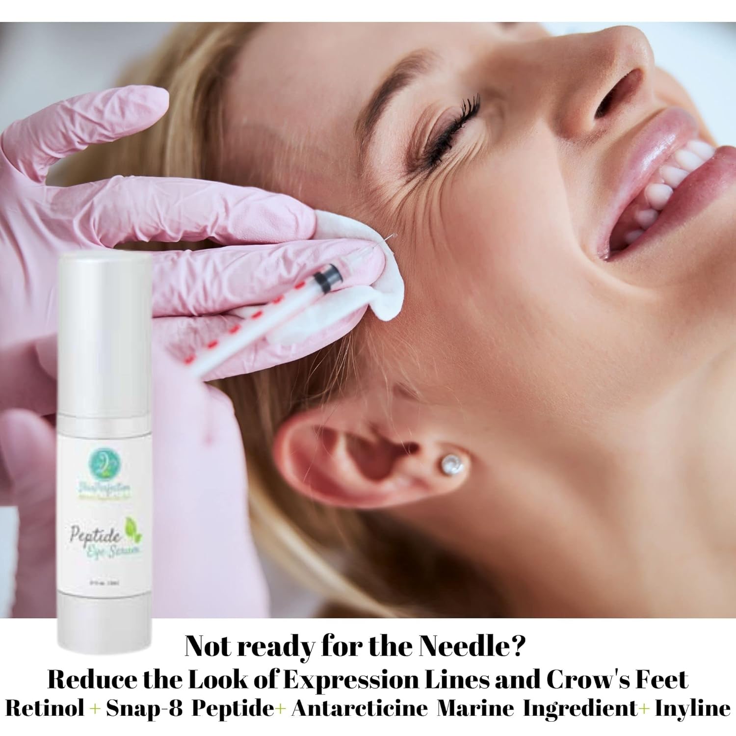 Peptide Eye Serum Target Crow's Feet Lines Wrinkles Lifts Firms Youthful Contour Snap 8 Retinol Acetyl Hexapeptide 30 Inyline Antarcticine Skin Perfection