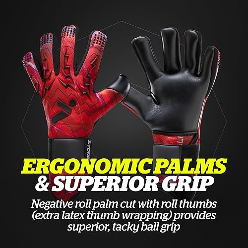 Miniatura 10 de Storelli Guantes de portero Lightning para jóvenes y adultos, corte negativo, látex prémium con lomo de dedos
