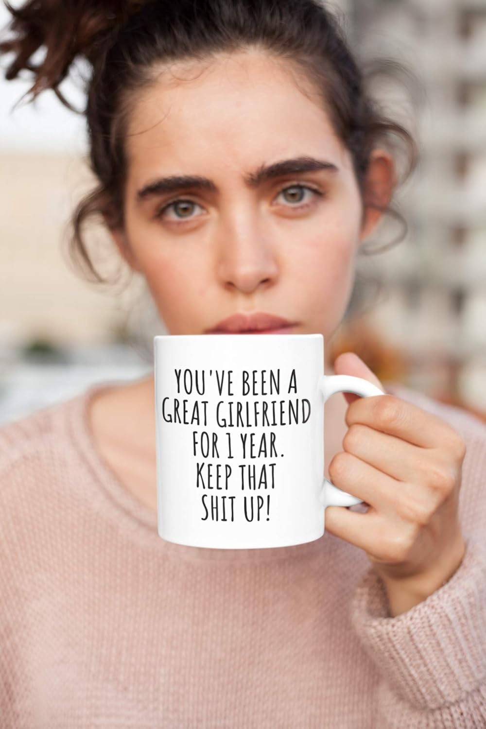 Best Deal 🛒 1 Year Anniversary Girlfriend Mug Funny Gift For Gf 1st Dating Relationship Couple Together Coffee Tea Cup
