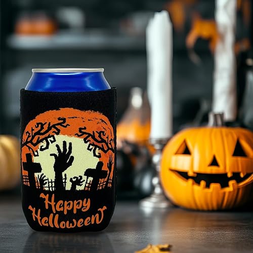 Miniatura 3 de 12 fundas para enfriadores de latas de Halloween – Trick or Treat Trick or Treat Trébol Cerveza Bebida Suministros Decoración Recuerdos