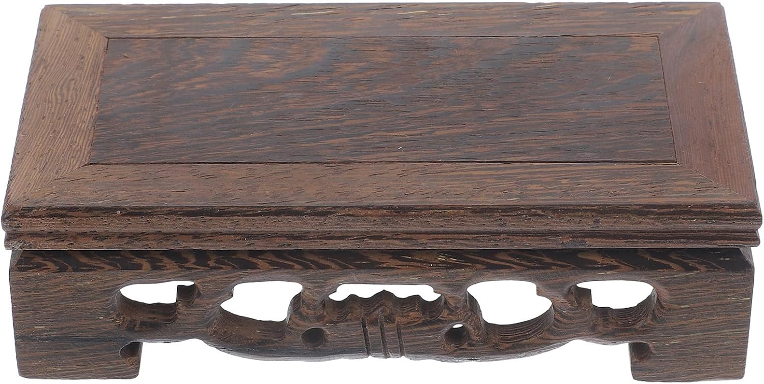 Rectangular Wooden Display Stand 13cm Vintage Pedestal for Collectibles