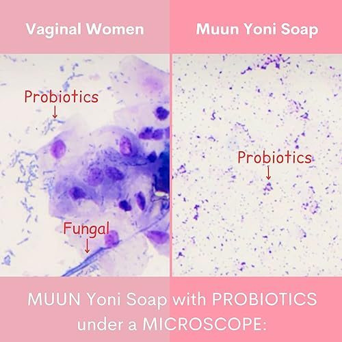 Miniatura 10 de Muun Peach Yoni - Barra de jabón  Paquete de 3 limpiadores equilibrantes de pH  Probióticos e ingredientes naturales  Fórmula de limpieza suave que