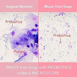 Muun Strawberry Yoni Soap Bar - Pack 3 pH Balancing Cleanser - Probiotics & Natural Ingredients - Gentle Cleansing Formula Eliminates Odor Vaginal Health - Feminine Wash - Moisturizing Intimate