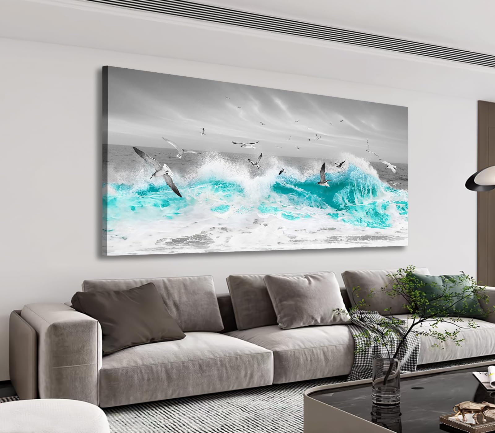 巨大】 テクスチャーアート・フルイドアート キャンバスプリント 波の