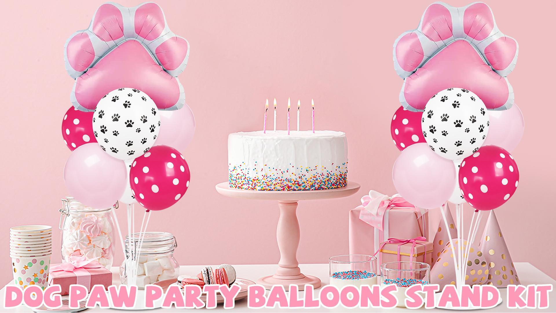 8 Pcs DogTRDN Balloons 30 Inch Bone Foil Balloons Paw Print Balloon Dog Birthday Decorations Pink Dog Paw Balloon Pets Puppy Themed Birthday Par