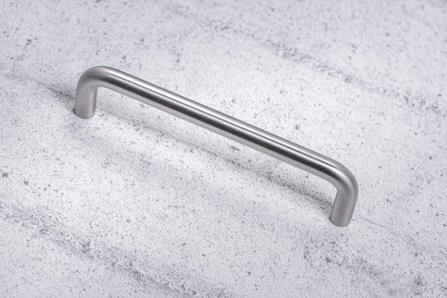 Gedotec Poignée de Meuble en Acier Inoxydable - AG 10001 - Finition Mat - Poignée de Porte et Tiroir de Placard, Meuble de Cuisine, Armoire - avec Vis de Fixation - Entraxe 160 mm - 10 Pièces