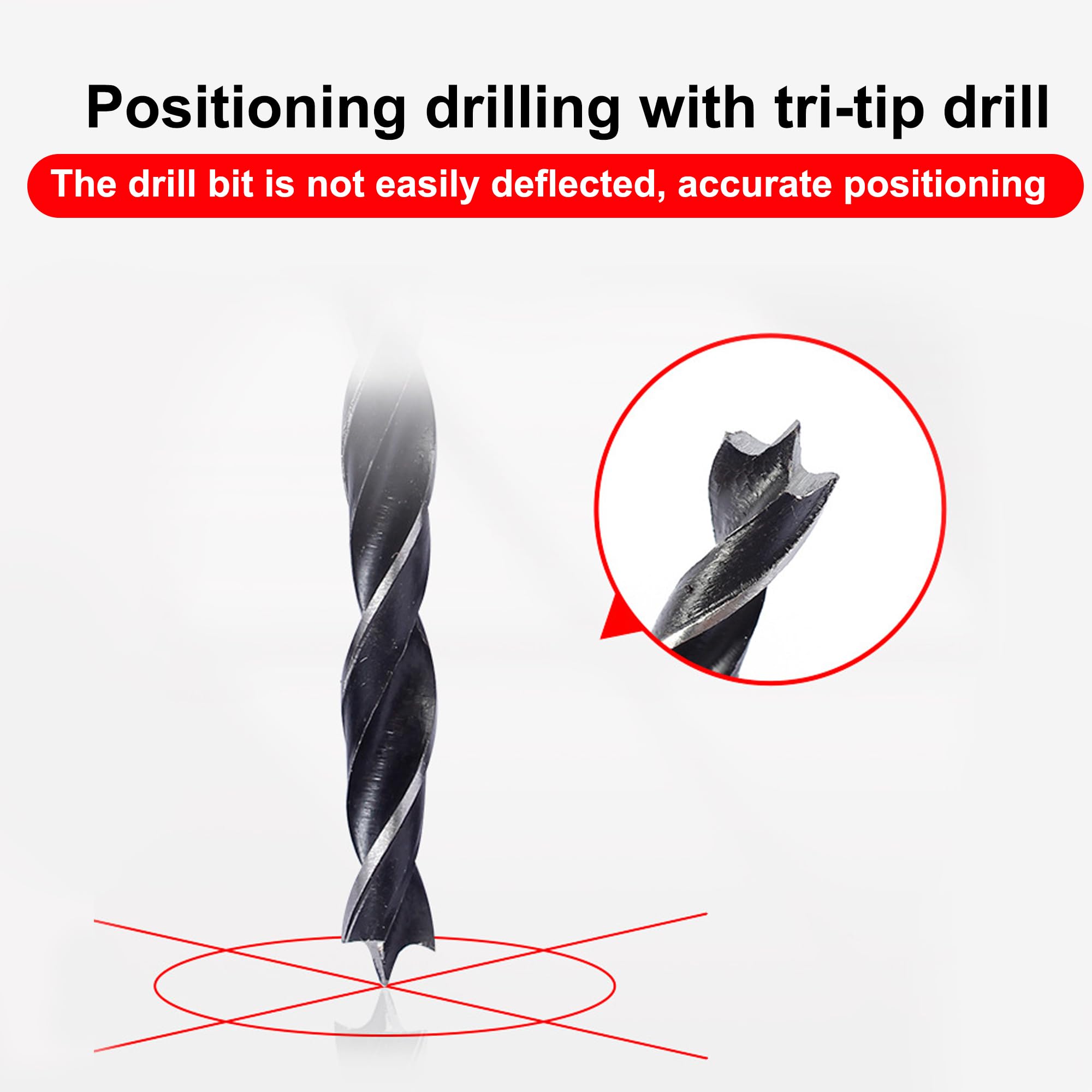 10 punte per trapano a punta conica, bordo di taglio da 3 mm, punte professionali in acciaio al carbonio, foratura pulita ed efficiente (60 mm)