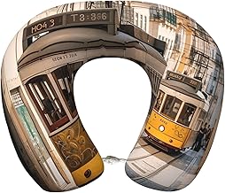 Lisbon Tram Neck Pillow for Traveling Upgraded Travel Neck Pillow for Airplane Memory Foam Travel Pillow for Flight Headrest Sleep U Shaped Airplane Portable Pillow Plane Accessories