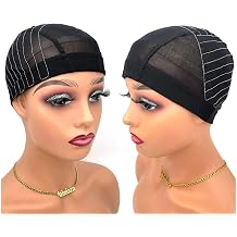 4x4 Lace Closure & 13x4 Lace Front Wig Cap with Guideline Map for Wig Making Large, Black