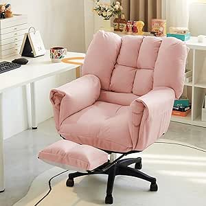 Tazweeq Reclining Desk Chair, Ergonomic Home Office Task Chair with Footrest, Comfortable ...