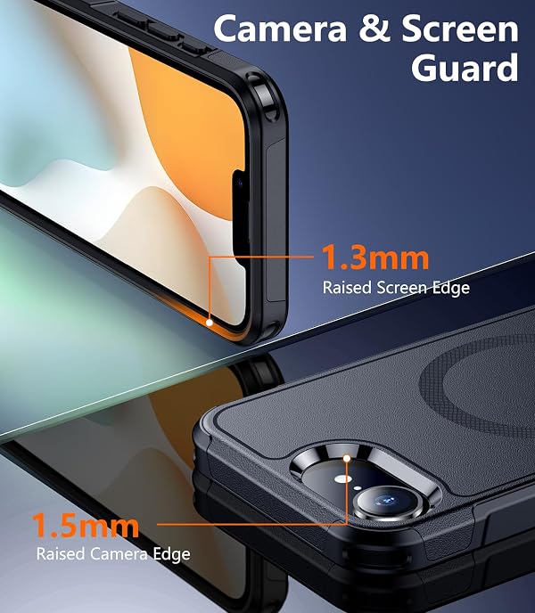 Temdan Designed for iPhone 16E Case Magnetic,[Compatible with Magsafe][Military Grade Drop Protection] Dropproof Heavy Duty Tough Rugged Shockproof Phone Case for iPhone 16E (6.1")-Black by Temdan - Used condition - Image 5