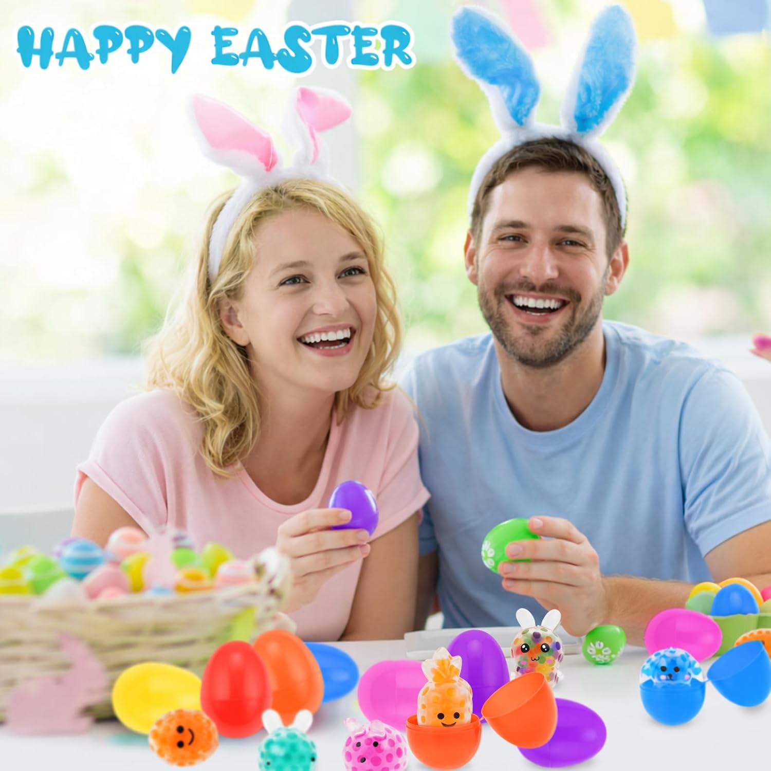 12 Pack Prefilled Easter Eggs with Squeeze Toys Inside, Easter Basket Stuffers Easter Egg Fillers, Gift Exchange and Party Favors