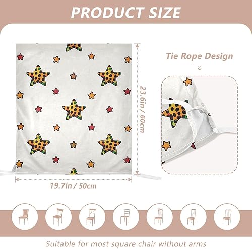 Miniatura 3 de Cartoon Leopard Print Stars White Decorative Chairs Covers for Dining Room Anti-Dust Dorm Chair Cover protectores para sillas de comedor 6 Set of 6