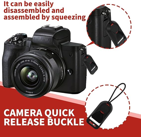 Pack of 6 Camera Strap Adapter Camera Strap Quick Release Mounting System Adapter Quick Release Buckles Quick Release Clips with Most DSLR DLSM to Install Hand Strap