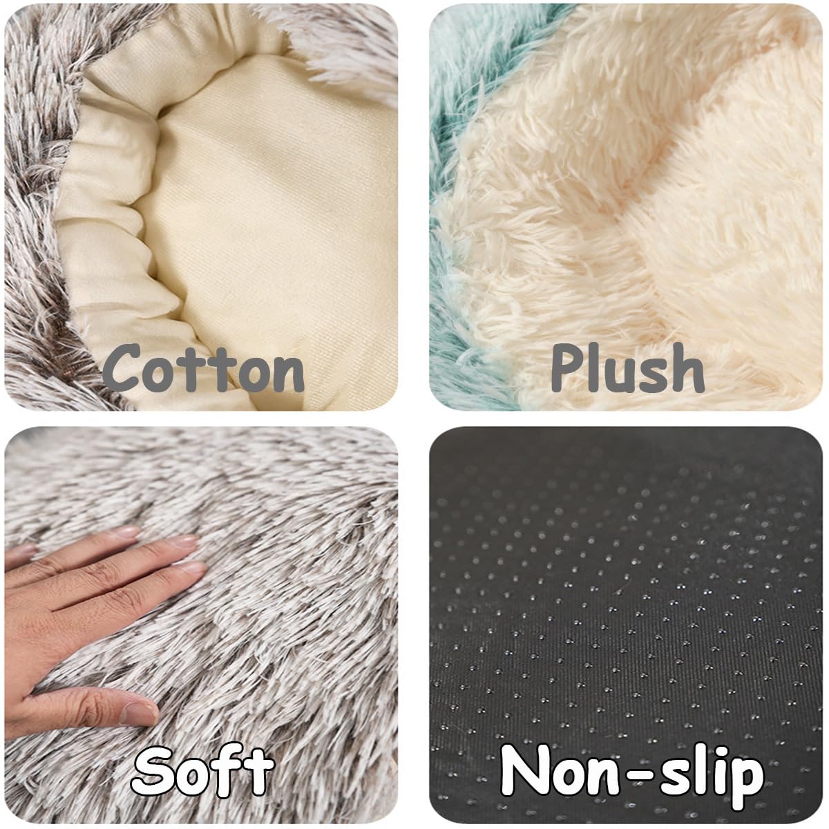 Niche igloo pour chat et animal domestique – Tente pliable en peluche avec fond antidérapant – Semi-fermé – Niche moelleuse pour petits chats, chatons, chiots et chats (vert, 80 cm)