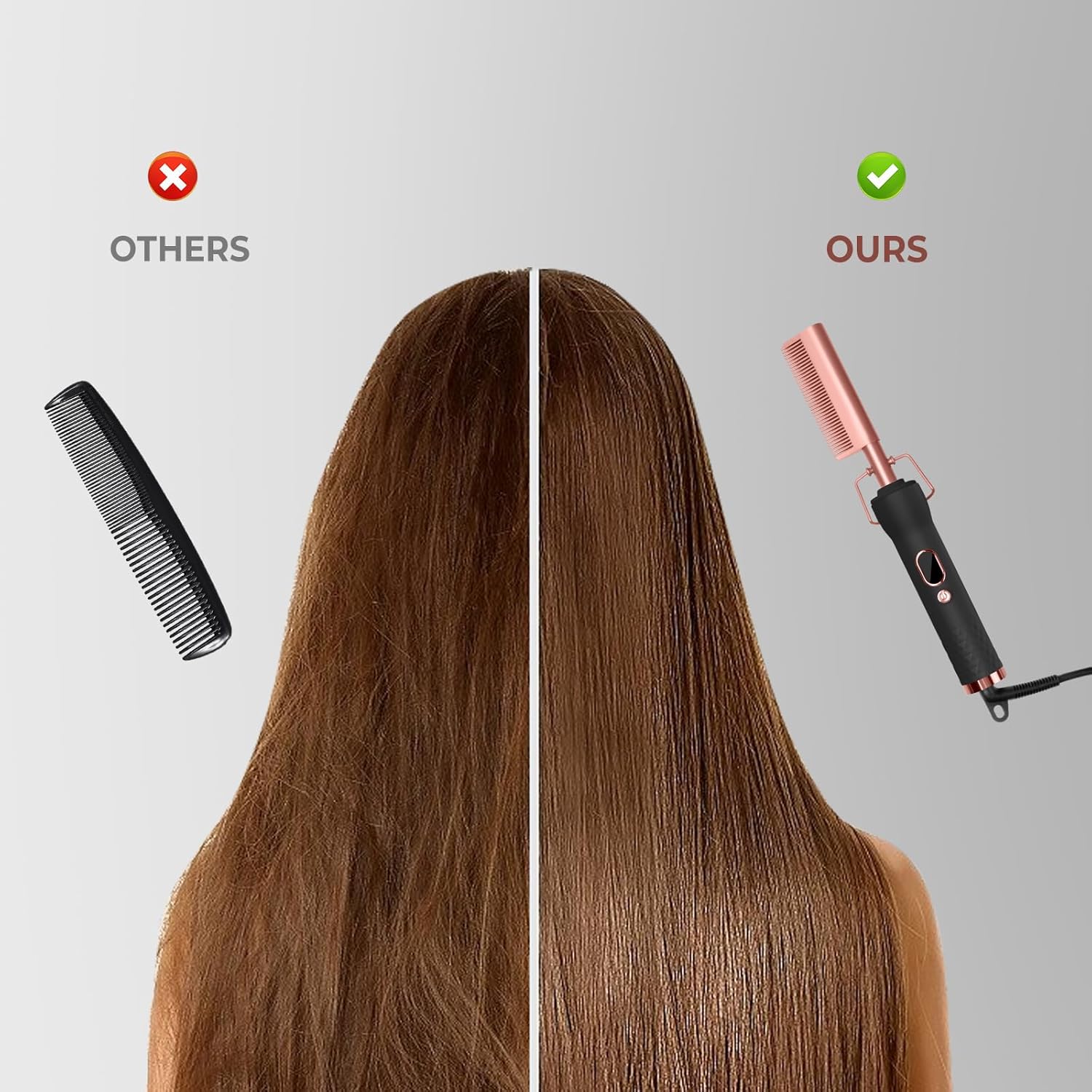 Pressing Combs for Black Hair with 12 Temp Settings,Electric Hot Comb 110-240V Straightening Comb for Curling/Straightening