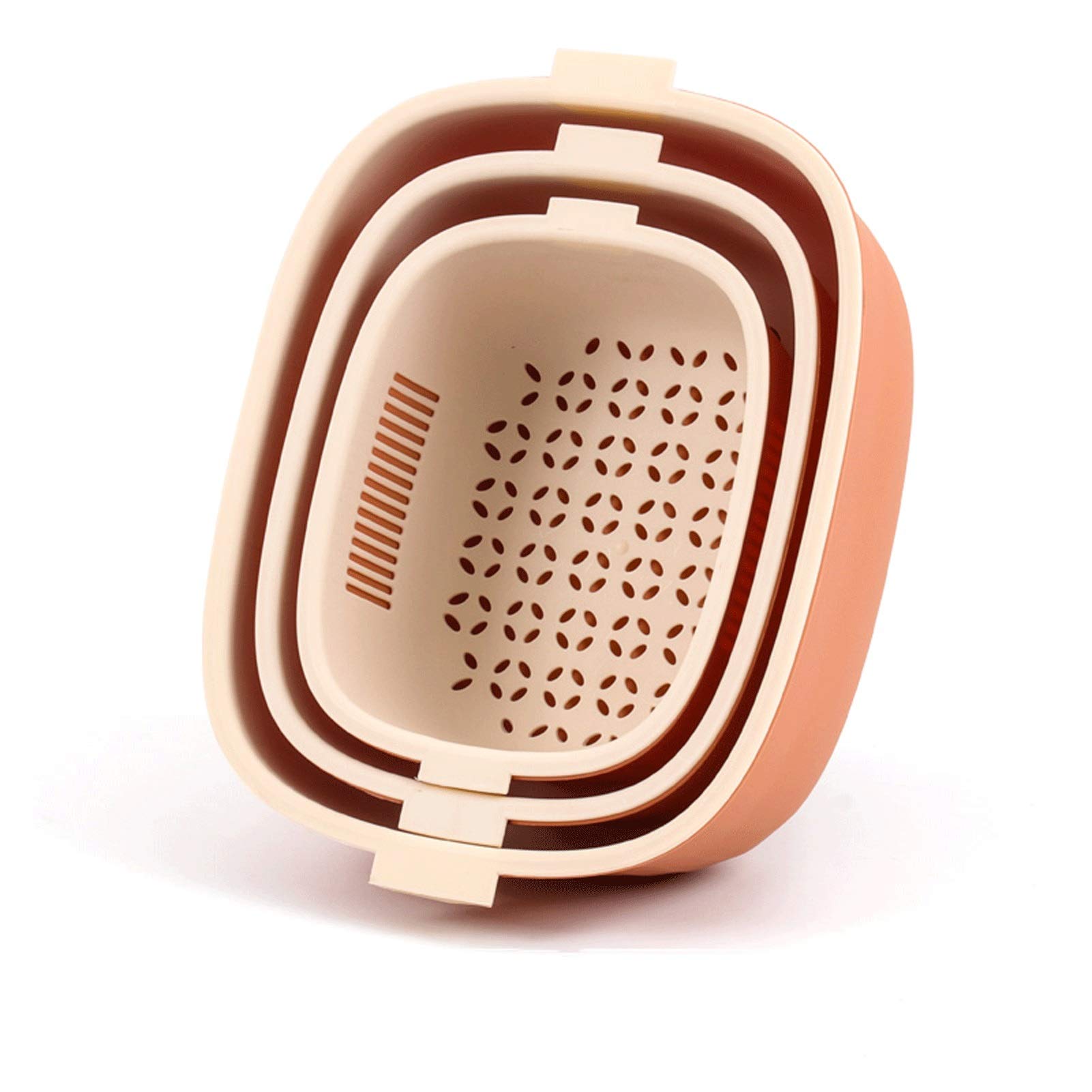 6 unids Cocina Colador/Filtro Conjunto Colador de plástico Cesta de Drenaje con asa 3 Color Multifunción Multifunción Almacenamiento Cesta de Canasta Vegetales Tallarines y Frutas (Color : Orange)