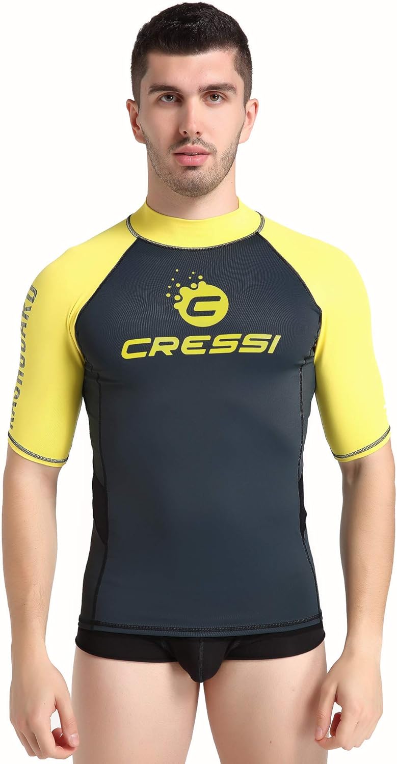 Maglietta Tecnica Cressi Uomo Manica Corta - Rash Guard Per Snorkeling, Surf E Immersioni UPF 50+