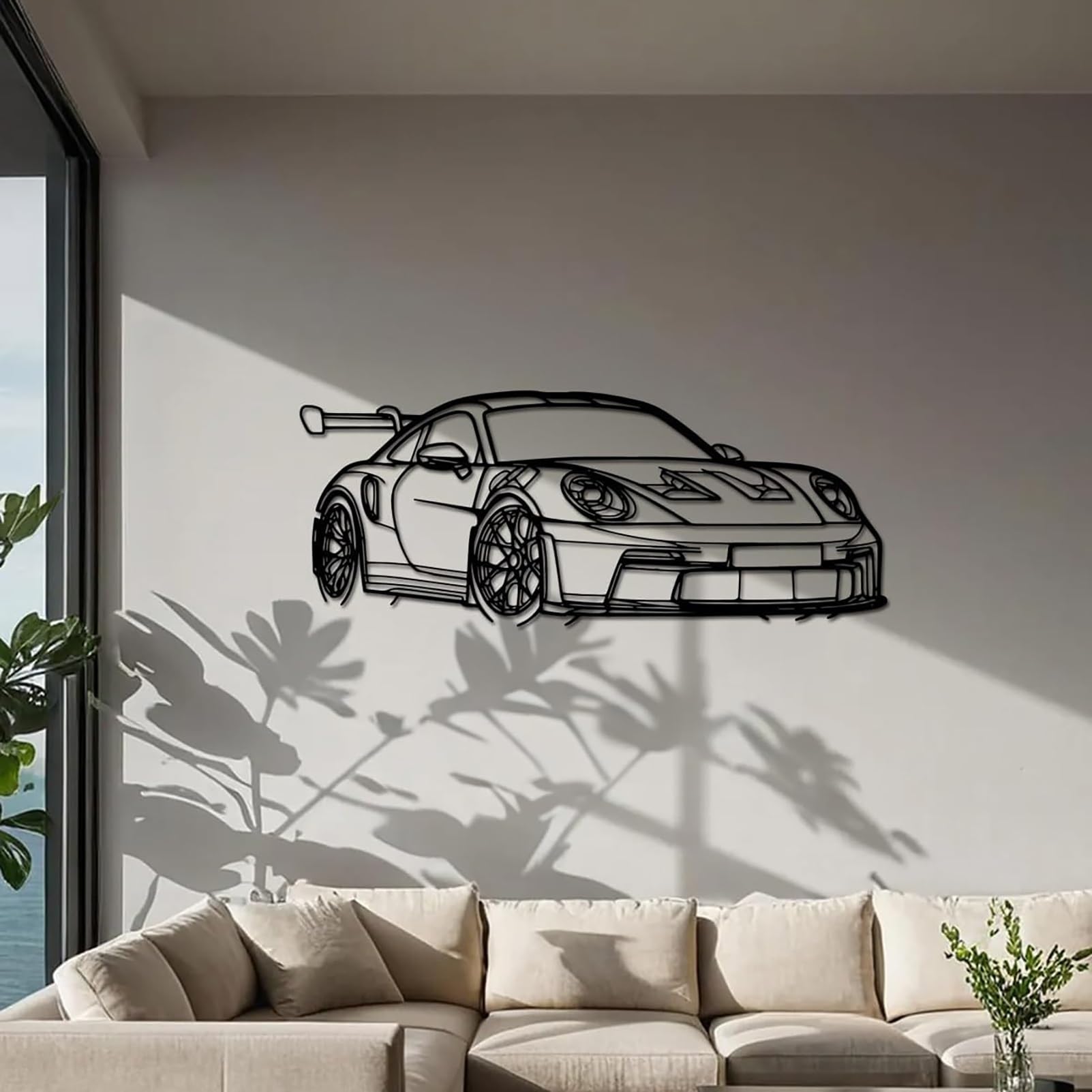Arte De Pared De Metal Con Forma De Coche De Carreras, Ideas De Decoración Paredes Metal, Salas Juegos, Escultura Pared Perfecta For Espacios Entusiastas Los Autos