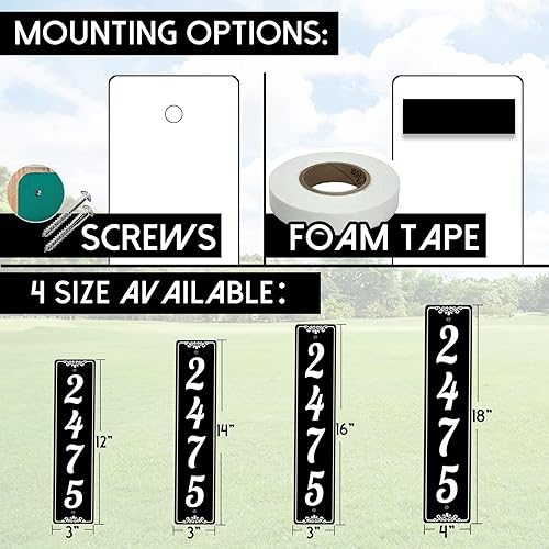 Vista 70 de Placa de dirección de metal personalizada, letreros de números para placa de pared de casa, letrero de dirección de nombre de calle, números de casa