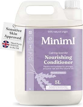 Miniml Natural English Lavender & Chamomile Conditioner - Nourish & Repair - for Dry, Damaged Hair with Pro-Vitamin B5 - Sulphate & Paraben Free, Vegan & Cruelty Free - 5L Refill