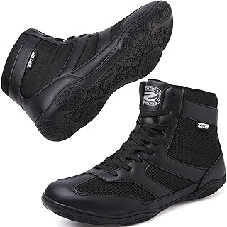 Wrestling Shoes Men Boxing Shoe for Mens Weightlifting Powerlifting Deadlift Squatting High Top Fitness Zero Drop