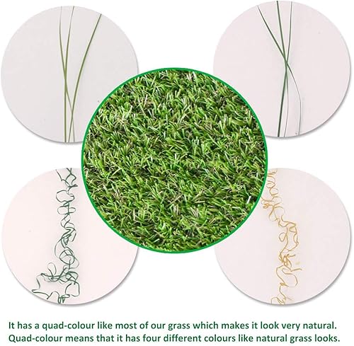 Miniatura 4 de Césped artificial sintético de alta calidad, de alta densidad con aspecto natural y realista, 1.38 pulgadas de alto, para jardín y mascotas
