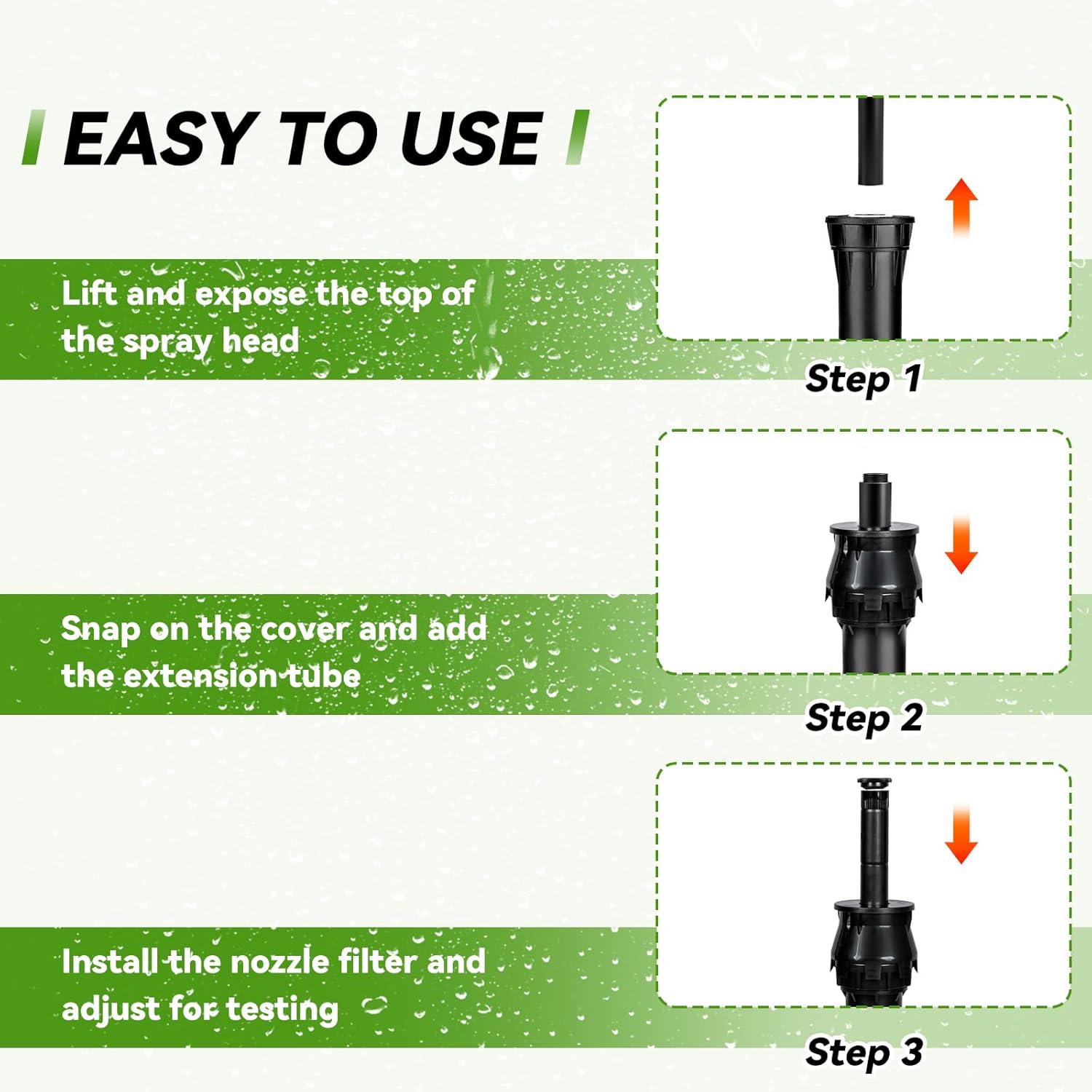 1.5" Pop-Up Sprinkler Riser Extension - 12 Pcs Stackable Lrrigation Adapter Enhanced Sprinkler Riser Height & Precision for 1.5" Pop-Up Sprinkler Alignment - Lawn Sprinkler Riser Extension Component