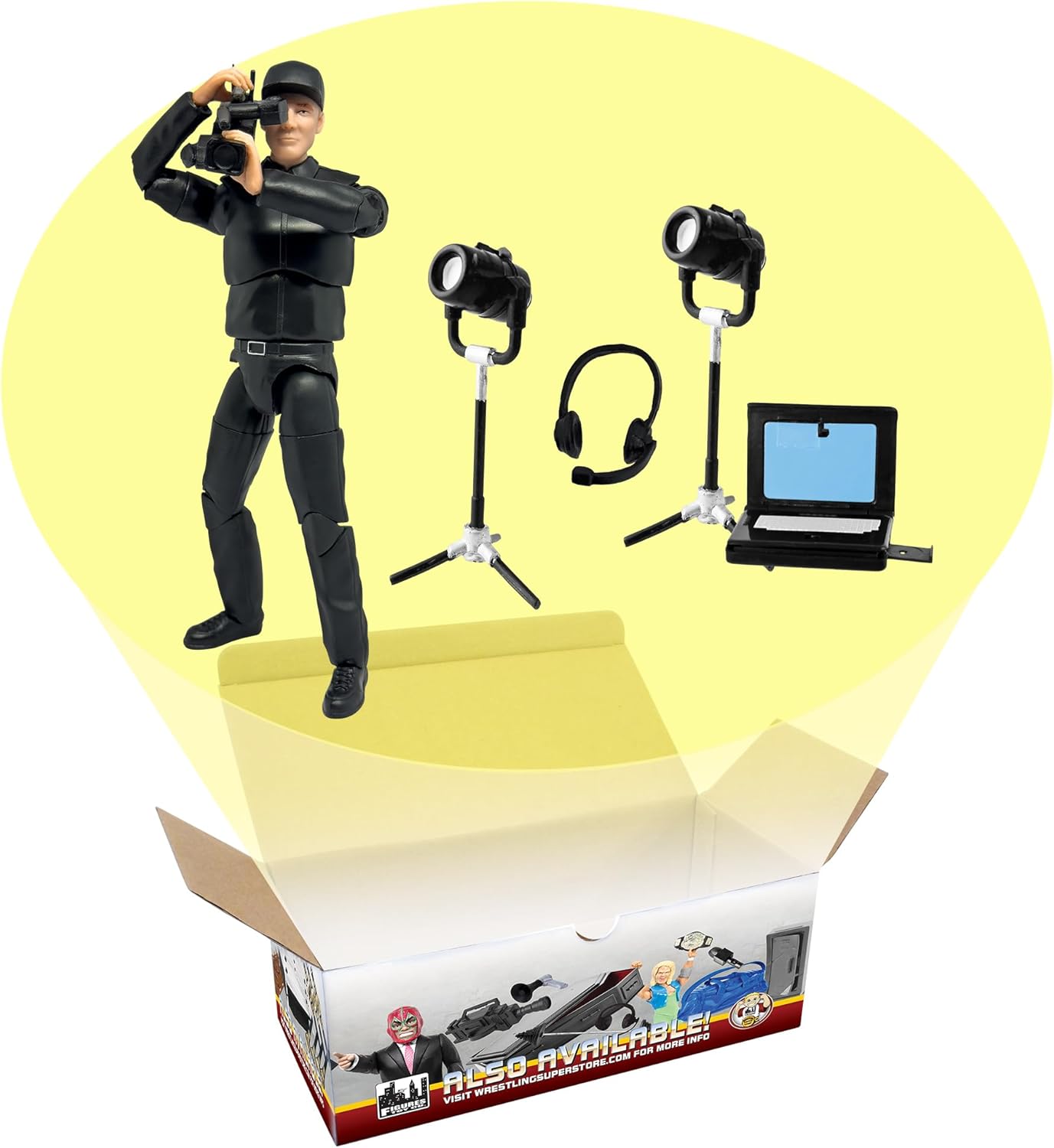 Ultimate TV Camera Man & Accessory Set for Wrestling Action Figures