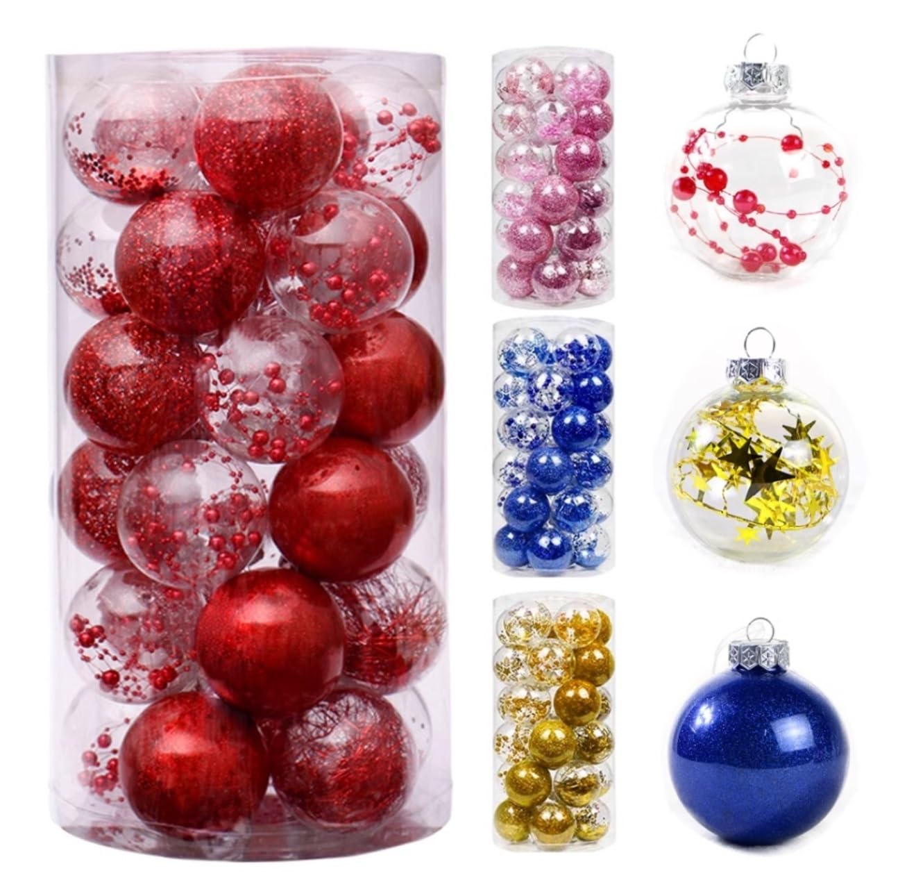 Set de Bolas de Navidad Bolas de Navidad 24 Uds. Bolas De Navidad De 2,36 Pulgadas, Adornos Navideños, Bolas De Navidad Inastillables Para Decoración Para Fiesta De Boda Y Vacaciones Bolas para Arbol