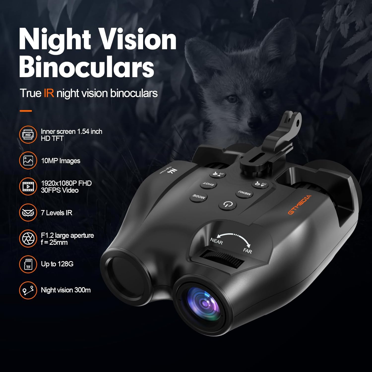 GTMEDIA N4 Night Vision Binoculars with key features highlighted
