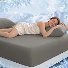 David's Home Cooling Fitted Sheet Set Q-Max > 0.48, Twin Size, Charcoal