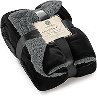 Vista 69 de Genteele Manta de Tiro Sherpa Súper Suave Reversible Ultra Lujosa de Felpa, 40 x 50 pulgadas, Negro/Gris