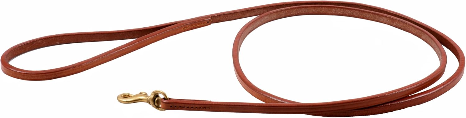 Alvalley Snap Dog Leash - Handmade Leather Dog Leash - Smooth and Soft to Hold - Solid Brass Snap Hardware - Easy to Use - Suitable for Training, Walking, & Showing(Black, 10ft Long, 9.5 mm Thick)