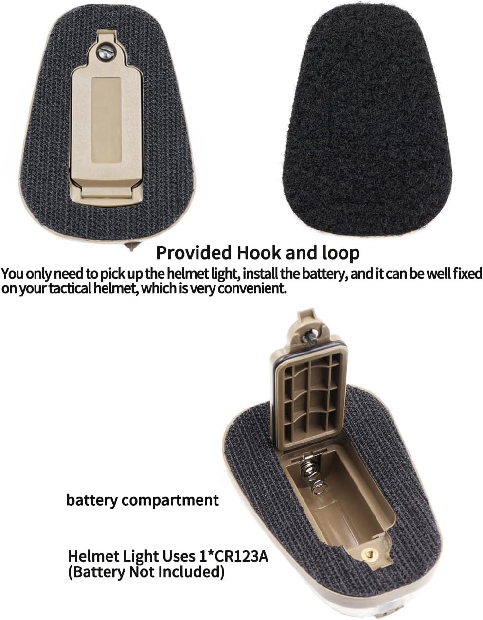 Tactical IR Strobe Helmet Light Military Signal Lights with IR & Visible LED IFF Helmet Strobe, for Outdoor Fast Rescue Adventure (Brown Base-Green Light)