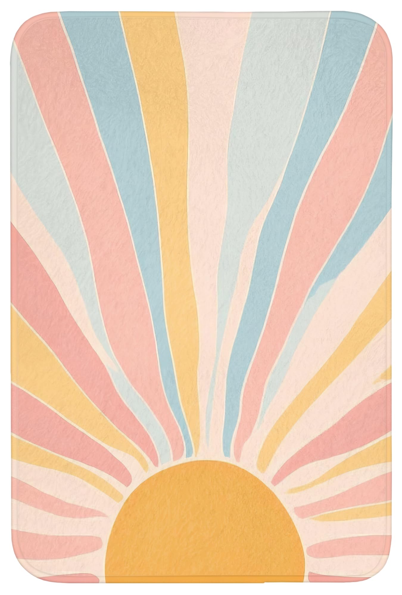 Bath Mat Rectangular 60x90 cm Alfombra Baño Alfombrilla Alfombras Ducha Lavable Antideslizante Tapete Banheiro Decoración Ilustración - Sol - Colores Pastel