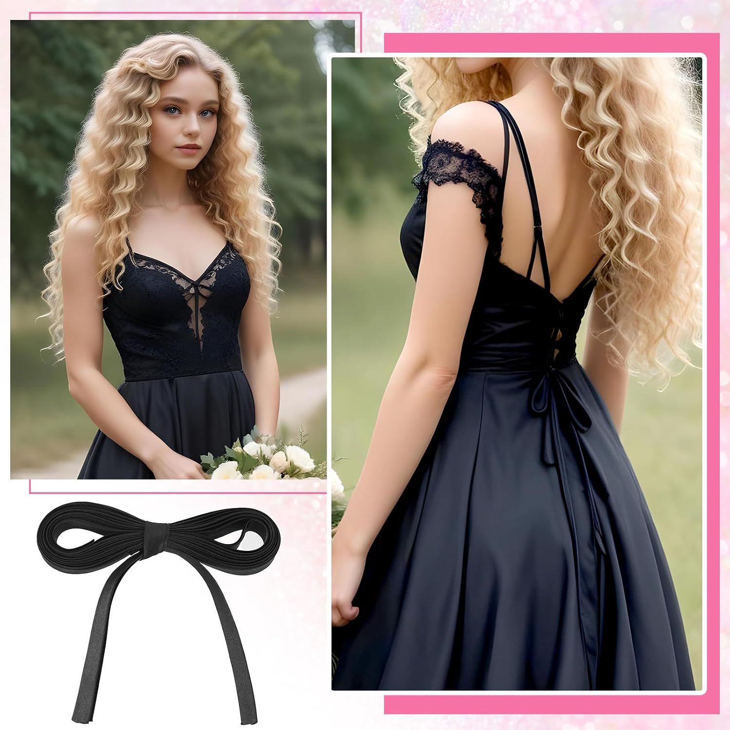 393.7 in Corset Lacing Women's Tie Back for Wedding Bridal Gown Lace Up Corset Satin Adjustable Dress Sash Cord Replacement