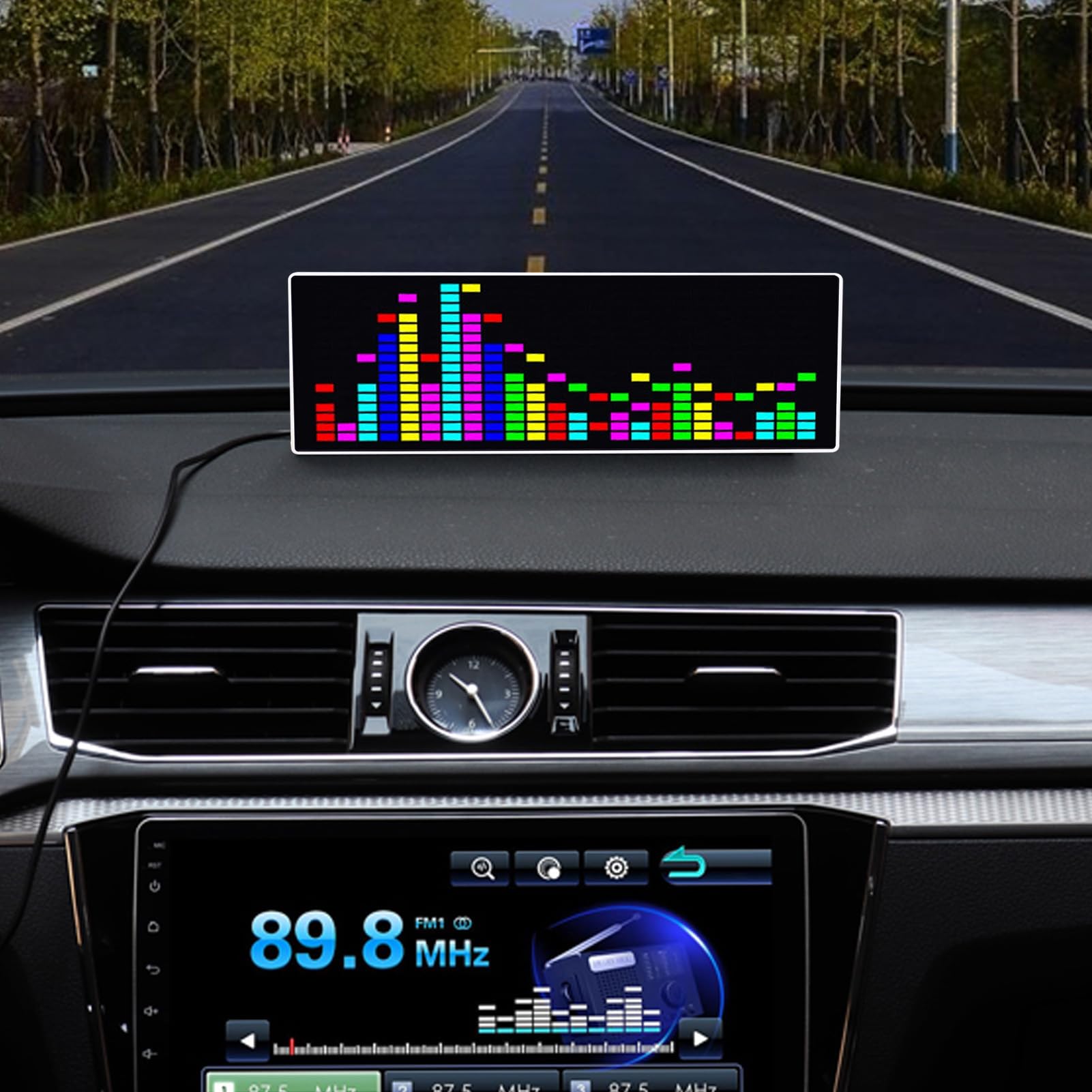 Display dello spettro musicale, analizzatore musicale a LED, analizzatore dello spettro audio, misuratore di controllo del suono colorato, 12 effetti dinamici e 7 effetti cromatici
