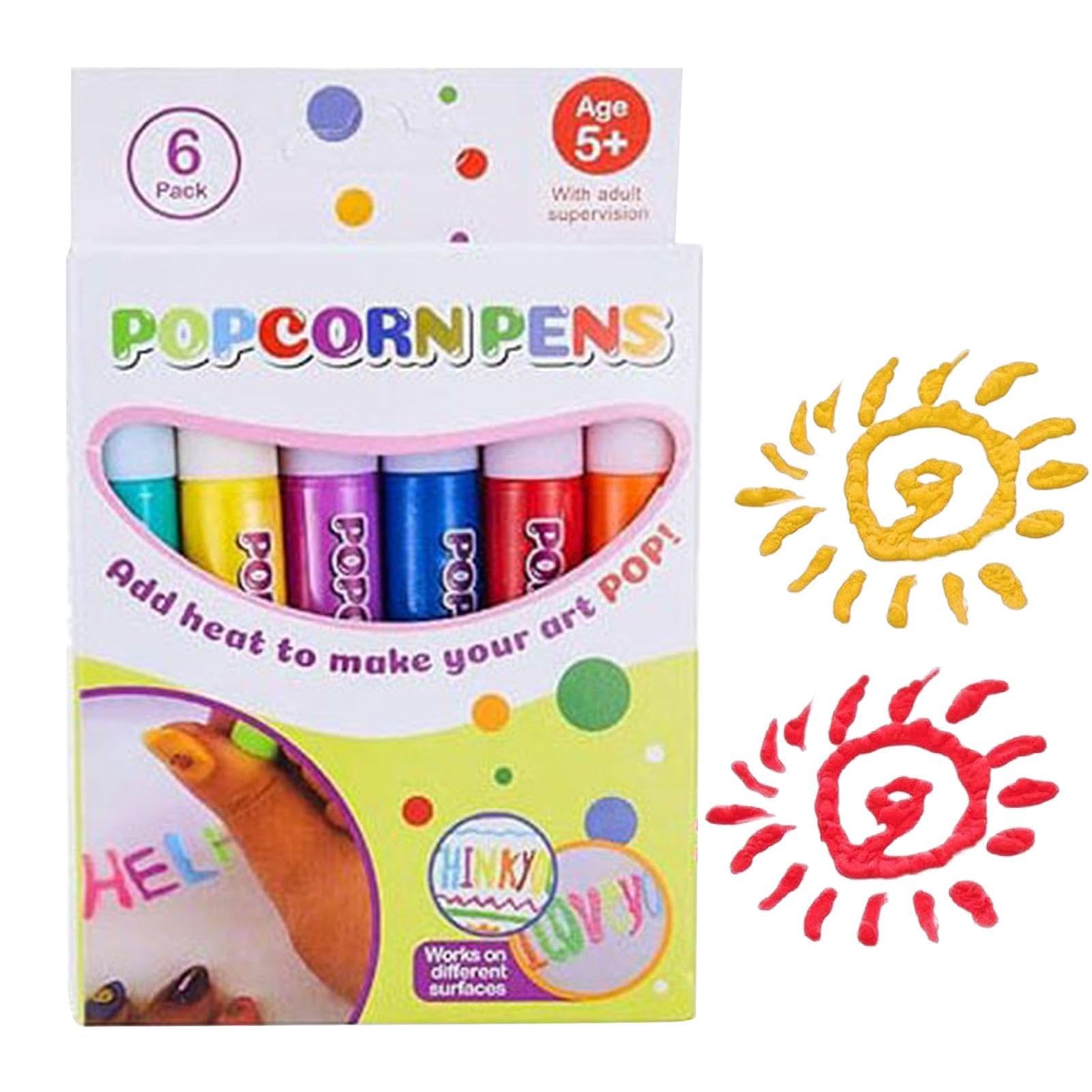 Yoselumin 6PCS Magic Bubble Pens, 3D Bubble Pop Corn Drawing Pens for Kids