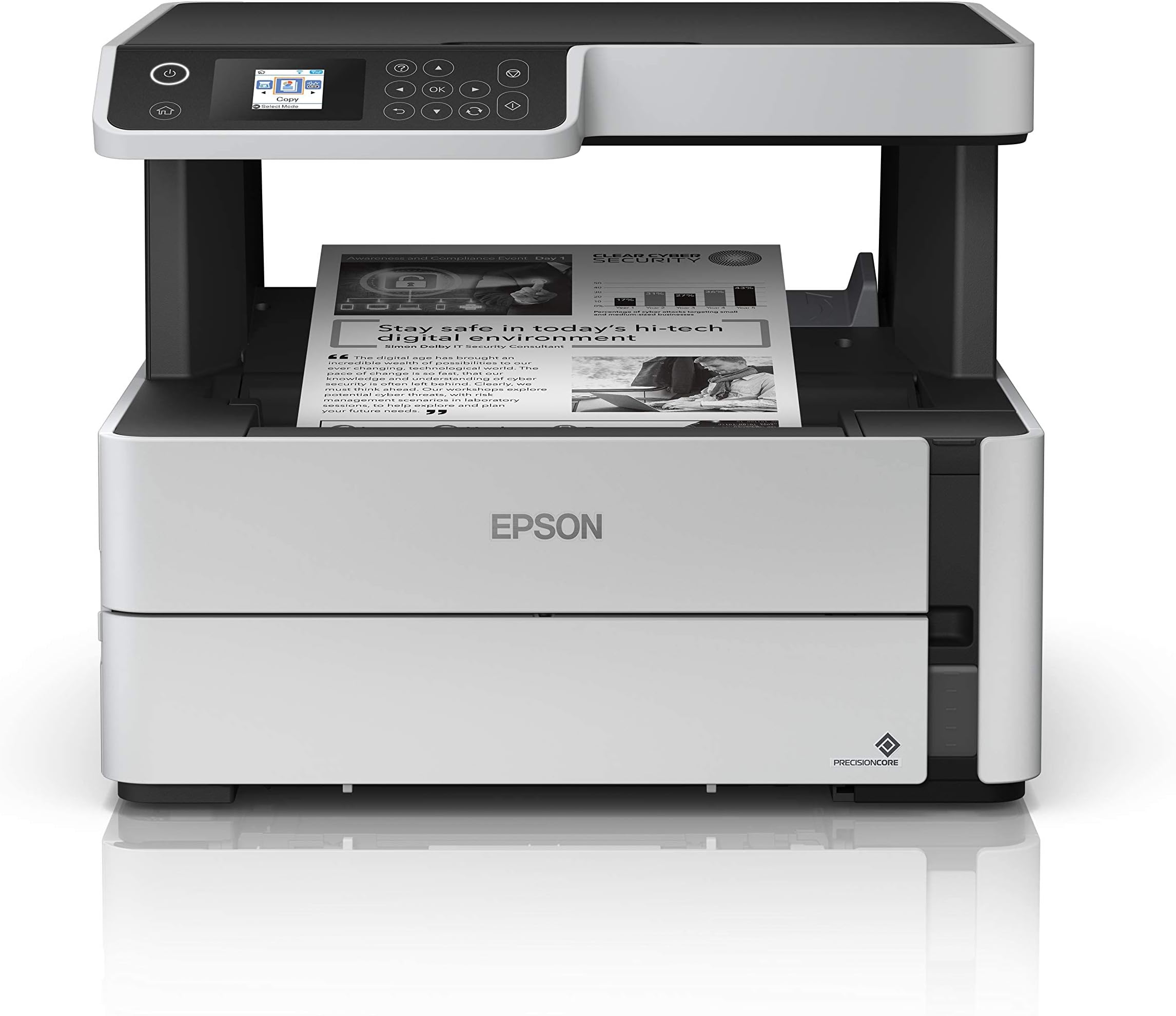 EcoTank ET-M2170 Wireless Monochrome All-in-One Supertank Printer with Ethernet PLUS 2 Years of Unlimited Ink*,White