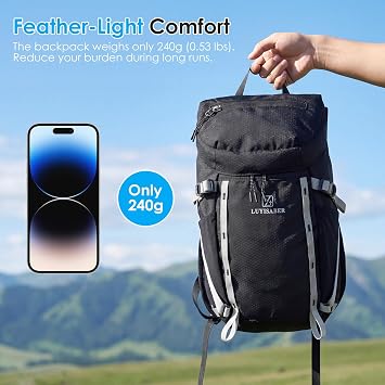 Hydration Backpack with Water Bladder 2l, Lightweight Hiking Rucksack Hydration Bladder Multi-pocket Design Hydration Pack Bladder for Outdoor Cycling Climbing Running Camping for Men Women